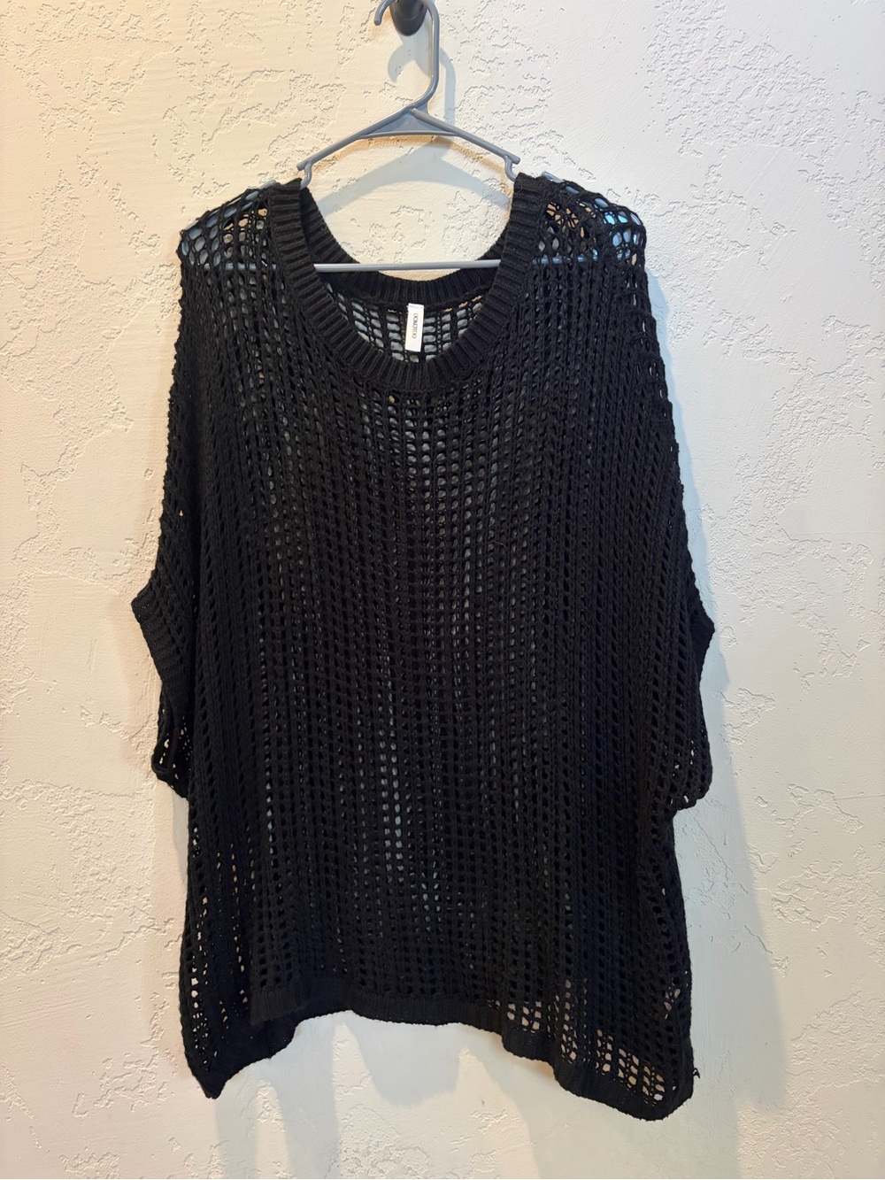 Black Crochet Swim Coverup Tunic